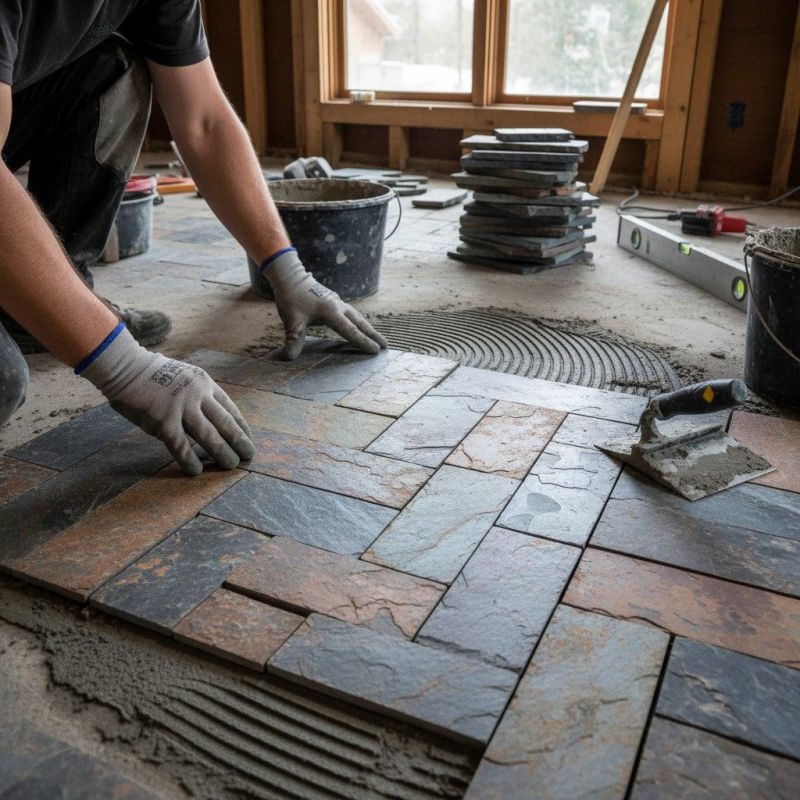 Slate Floor Installation